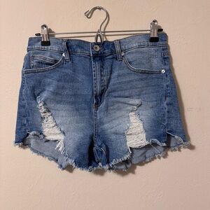 Kendall + Kylie The Icon Shirt distressed denim shorts Size 11/30